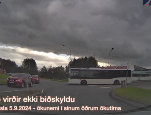 Strætóbílstjóri virðir ekki biðskyldu